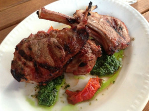 Rosy with the smoky hit of wood: lamb cutlets. Photo: SE