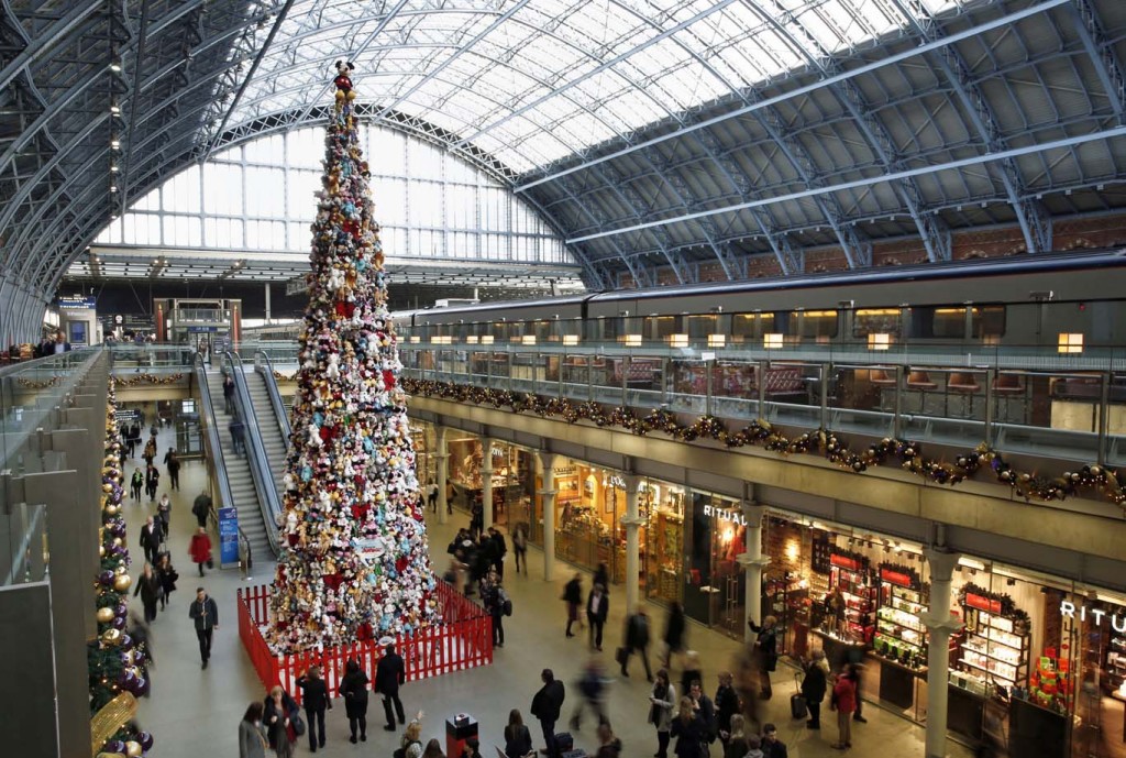 Tree of 2000 soft toys, currently towering at at St Pancras International. Photo: John Phillips/PA Wire