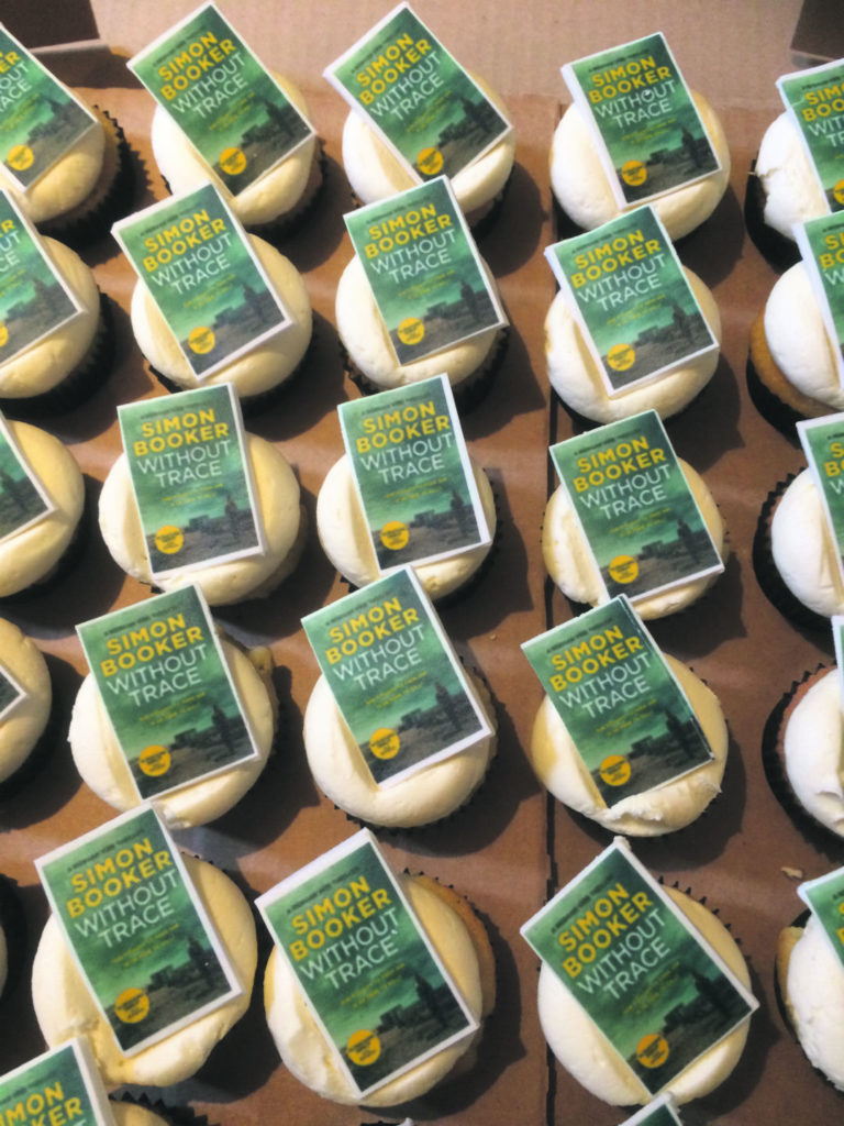 Cupcakes iced with the sleeve of Booker's new novel. Photo: PR