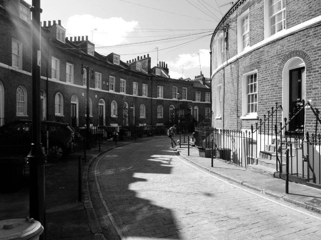 The houses along Keystone Crescent
